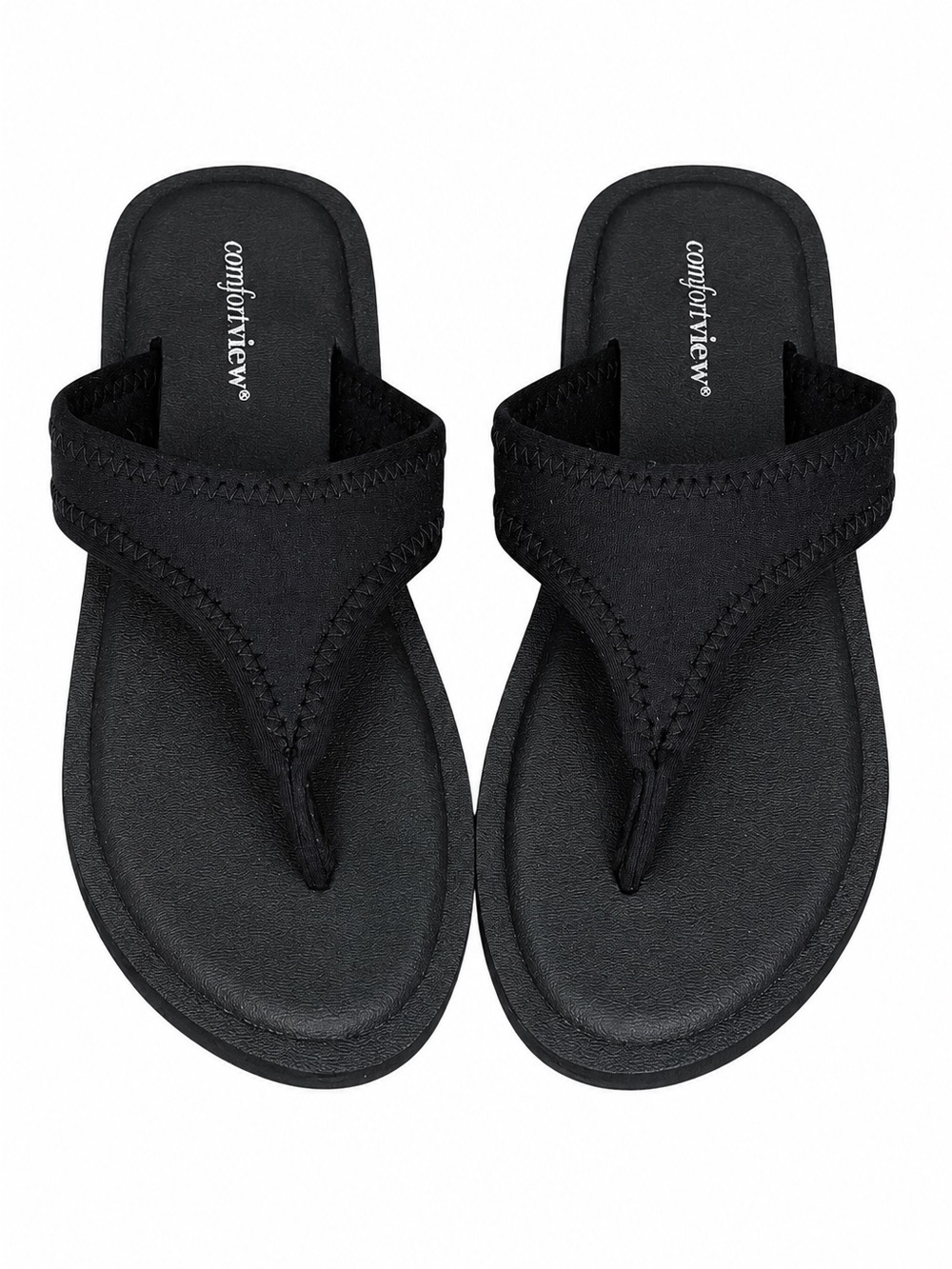 Comfortview “The Sylvia” Stretch Fabric Thong Sandals 8 Wide Comfort Flip Flops